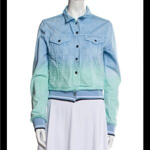 The Mighty Company Ombre Denim Jacket XS Blue Green